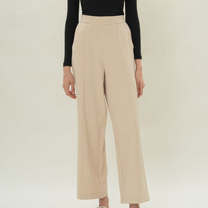 Pantalones Casuales de Algodón para Mujer, de Cintura Alta Elástica, con Bolsillos, Estilo Campana, de Pierna Ancha, para Trabajo, Fabricante - Product Image 6