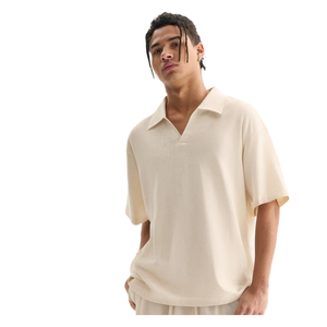 เสื้อโปโลชายสีพื้น คุณภาพสูง ผลิตจากผ้าโพลีเอสเตอร์ผสมคอตตอน ถักทออย่างดี แขนสั้น ระบายอากาศได้ดี ตกแต่งด้วยกระดุม รุ่นปี 2026 - Product Image 4