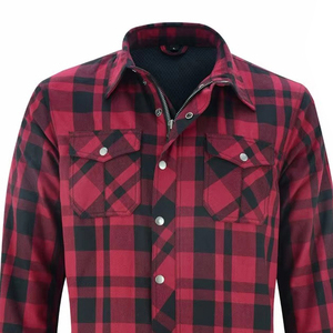 Custom Printed Logo 100% Cotton Eco-Friendly Breathable Over Size Motorcycle Kevlar <b>Flannel</b> <b>Shirt</b> for <b>Men</b> Pakistan Manufacture - Product Image 4