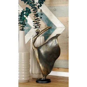 Sculpture contemporaine en bronze de forme irrégulière, 13 pouces, décoration artistique pour la maison, technique de moulage - Product Image 5