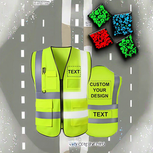 Chaleco de Seguridad Reflectante Fluorescente para Hombre con Diseño de Múltiples Bolsillos para Trabajos de Construcción, Seguridad y Mantenimiento - Product Image 3
