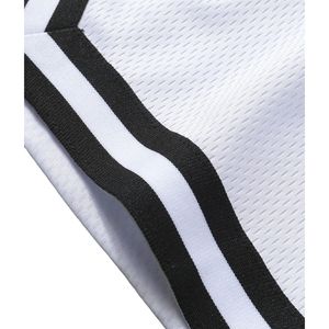 Shorts de baseball gris clair pour hommes avec cordon de serrage noir, bordure blanche et noire, respirant, séchage rapide, vêtements de sport pour la gym et l'entraînement - Product Image 3