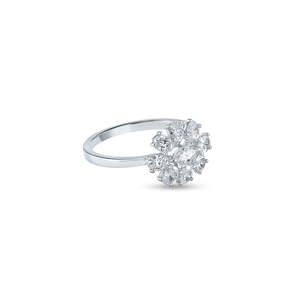 Purecarat Marquise Center Floral Anillo de diamantes Elegante diseño floral de Oro a la moda - Product Image 4