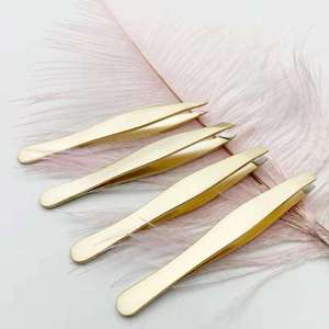Juego de Pinzas para Cejas de Acero Inoxidable con Punta Inclinada y Color Personalizado - Product Image 5