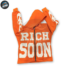 เสื้อฮู้ดดี้ปักลายสไตล์ดิสเทรสสำหรับผู้ชายรุ่นใหม่ล่าสุด ผ้าคอตตอนผสมคุณภาพสูงจากผู้ผลิตชั้นนำ - Product Image 4