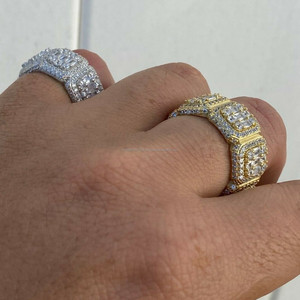 Anillo de Hip Hop de lujo de Plata de Ley 925 para mujer, anillos de banda de diamantes de oro blanco de 14K personalizados, piedra principal de moissanita - Product Image 6