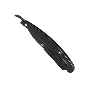 Rasoir droit professionnel avec manche métallique, personnalisable, pour barbier, rasoir de rasage de la nuque - Product Image 1