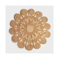 Sous-verre rond en bambou tissé à la main de qualité supérieure, résistant à la chaleur, antidérapant, décoratif, pour table à manger, pour événements