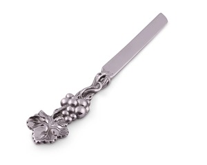 <b>Silver</b> Grapevine Cake Server with Leaf Design Stainless Steel Pastry Tool Irregular Shape Hand Wash Only - Product Image 1