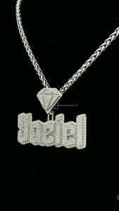 Fabricante profesional precio competitivo 5ct VVS D corte brillante diamante colgante 925 plata esterlina Hip Hop collar 7-12 - Product Image 2