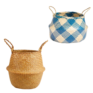 Decorative Handmade Natural Straw Belly Storage <b>Baskets</b> Eco-Friendly Souvenir Laundry Toys PHU HAO Brand Vietnam Home Decoration - Product Image 1