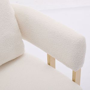 Sedia Laterale Moderna TS con Gambe in Metallo Dorato, Sedia Decorativa per Soggiorno Senza Ruote, per Area Trucco o Sala d'Attesa - Product Image 5