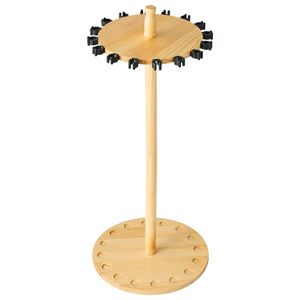 Supports de cannes à pêche en bois réglables pour 16 cannes, rangement pour garage, support au sol, économiseur d'espace - Product Image 1