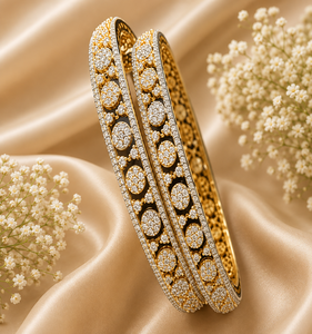 Gorgeous Best Quality Brass Gold Plated Moissanite Kundan Designer Fashion <b>Bangle</b> <b>Bracelets</b> for Wedding Wear Collection - Product Image 1