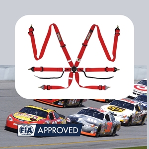 เข็มขัดนิรภัยสำหรับแข่งรถ TBRACING Sport Plus FIA 8853 2016 รับรองมาตรฐาน 6 จุด แบบบางพิเศษ แรงดึงสูง สำหรับมืออาชีพ - Product Image 1