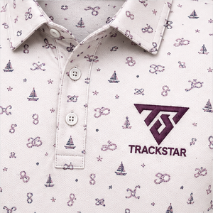 Trackstar <b>Men's</b> <b>Pink</b> Nautical Motif Print <b>Polo</b> <b>Shirt</b> Short Sleeve Button Collar Casual Golf <b>Shirt</b> Custom Logo - Product Image 6
