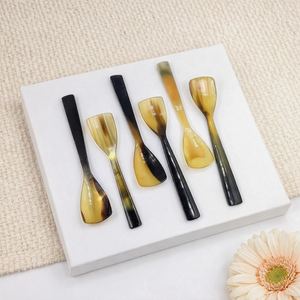 Handmade Natural Buffalo Horn <b>Salad</b> <b>Spoon</b> Large Small Polished Cutlery for Home Restaurant Eco-Friendly with Plastic Handle - Product Image 3