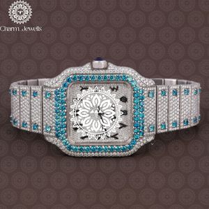 Montre de luxe Charm_Jewells en acier inoxydable, boîtier 40 mm, mouvement mécanique analogique, pour homme, style vintage, accents de diamants, 10 bars - Product Image 1