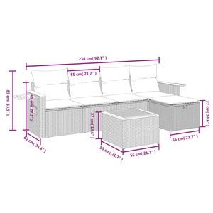Conjunto de Sofás Modulares Grandes de Ratán Sintético PE Beige para Jardín, Muebles Modulares Cómodos para Exteriores - Product Image 4