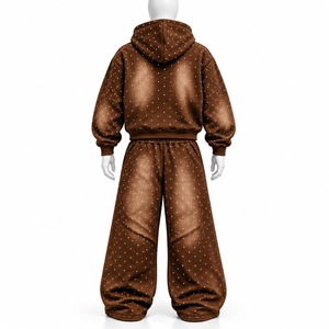 Trajes Deportivos de Nylon Negro con Logotipo OEM Personalizado, Ropa Deportiva de Poliéster con Ribete y Pantalones para Hombre - Product Image 3