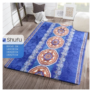 Vente en gros de tapis Shufu respectueux de l'environnement motif abstrait bords épais confortables haute densité - Product Image 4