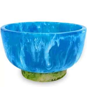 ชามเรซินทำด้วยมือที่กำหนดเองด้วยหนึ่งในรูปแบบหินอ่อนที่ได้แรงบันดาลใจจากการออกแบบผิวไข่มุกและงานศิลปะเรซิ่นมรกตมีจำหน่ายในทรงกลม - Product Image 4