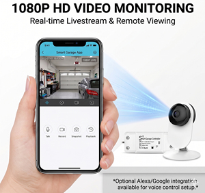 Abrepuertas de Garaje Inteligente con WiFi y Cámara, Compatible con Alexa y Google Home, Control Remoto por Aplicación, Controlador Inteligente de Garaje con Video - Product Image 3