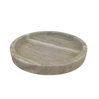 Plateau de rangement rond minimaliste en marbre, décoration d'intérieur, design durable pour salon, toutes saisons