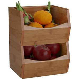 Cestas de Almacenamiento de Cocina de Madera de Acacia de Primera Calidad, Juego de 3 Piezas con Frente Abierto para Patatas, Cebollas y Otros, Organizador de Cestas - Product Image 4