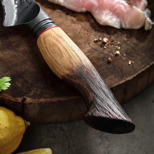 Cuchillo de filetear de Damasco forjado a mano con mango de madera |   Cuchillo Profesional Flexible para Filetear Pescado, para Carne y Pesca - Product Image 4