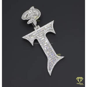 Baguette Moissanite Cross Pendant Hip Hop Necklace <b>Iced</b> <b>Out</b> Statement Jewelry Fashion <b>Chain</b> Gift - Product Image 6