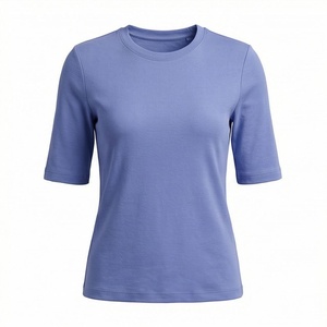 Camiseta de Manga Larga para Mujer, Cuello Redondo, Color Personalizado, Algodón Orgánico de Lujo, Preencogido, Certificado GOTS, Ajuste Premium, Suave - Product Image 1