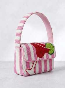 Sac à main rectangulaire en tissu brodé de perles de verre faites à la main, en polyester, lavable, modèle usage quotidien - Product Image 3