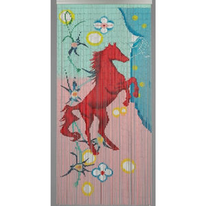 Wholesale Floral Print Bamboo Beaded Door Curtains Decorative Bamboo Bead Curtain for Hotel Room Resort Doorway Custom - Product Image 1