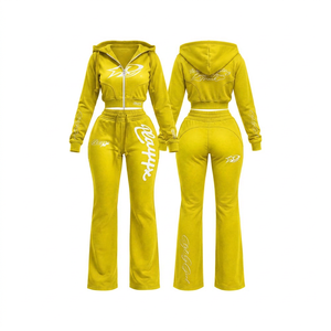 Conjunto de Sudadera con Capucha Contemporáneo para Mujer con Bolsillo Grande, Pantalones a la Moda y Marca Personalizada para Marca de Ropa de Estilo de Vida - Product Image 6