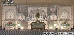 Luxury Golden Fiber <b>Frames</b> Panel for Stage Decor Premium Indian Wedding Reception Stage Royal Wedding Sofa Backdrop Ireland - Product Image 5