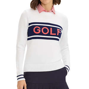 Suéter Deportivo Personalizado al por Mayor, 100% Algodón Jacquard con Logotipo, para Club de Golf, Estilo Preppy para Mujer, Prenda de Alta Calidad, Cuello Redondo, Tejido de Punto - Product Image 6