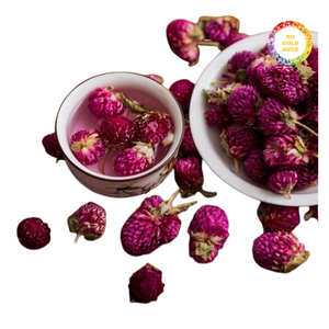 Fleurs d'amarante globe séchées naturelles pour l'artisanat fait main, les projets de bricolage, la décoration intérieure, l'emballage cadeau et pour le thé - Product Image 3