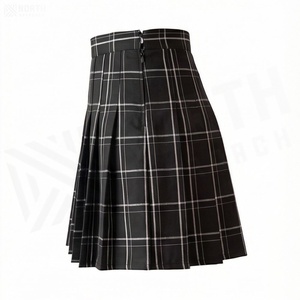 Mini-jupe plissée à carreaux pour femme, taille normale, en polyester tissé, style décontracté toutes saisons - Product Image 3