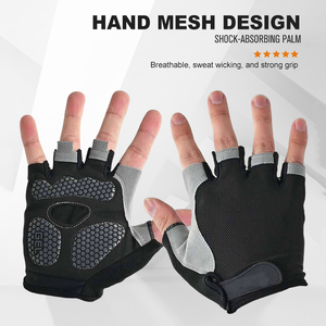 Guantes de Levantamiento de Pesas de Medio Dedo de PU Personalizados, Antideslizantes, para Fisicoculturismo, Ciclismo, Gimnasio y Deportes - Product Image 6