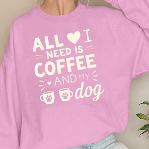 Sudaderas casuales estampadas para mujer Estilo de perro de café de punto - Product Image 4