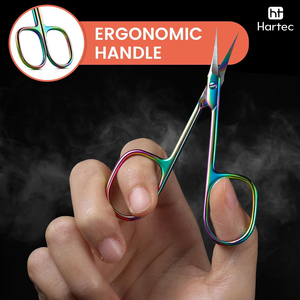 Créez vos propres nouveaux ciseaux à ongles multicolores en titane, ciseaux de manucure incurvés en acier inoxydable avec poignées en acier - Product Image 3