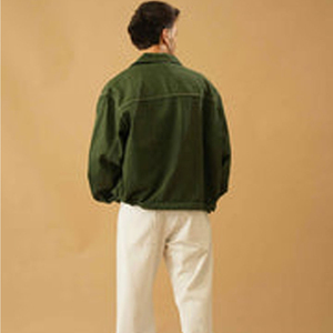 SHARISSA INTERNATIONAL Chaqueta de Pana Verde para Hombre, Corte Regular, Color Sólido, Casual, Otoño, Cierre de Botones, Transpirable, con Costuras Decorativas - Product Image 2