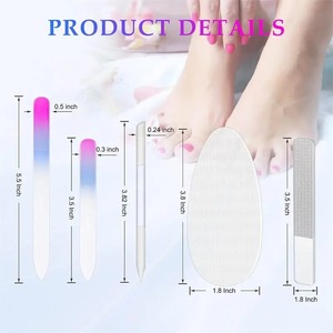 1 pièce Lime à ongles double face en verre cristal et repousse-cuticules, grain 100, outil durable pour le soin des ongles, 3,5-5,5 pouces - Product Image 1