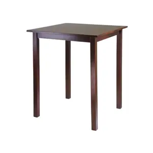 Mesa de comedor cuadrada de patas altas de madera, muebles de comedor de diseño contemporáneo para restaurante, cafetería, cafetería, fábrica directa