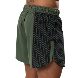Pantalones Cortos Deportivos para Hombre, Color Verde Oliva, con Paneles de Malla, Aberturas Laterales, para Correr, Gimnasio, Entrenamiento, Ropa Deportiva - Product Image 5