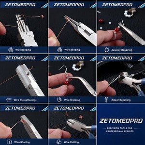 Alicates de Punta Redonda con Cortador, Herramienta para Doblar Alambre para Joyería, ZetomedPro - Product Image 4
