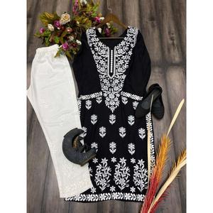 งานปักด้ายเรยอนแฟชั่นพร้อมพาลาซโซสีดำ - Product Image 4