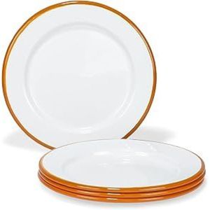 Assiette de présentation de luxe en métal blanc style nordique moderne avec bordure dorée pour la décoration de table de dîner d'hôtel, de restaurant ou de mariage - Product Image 1