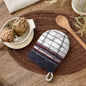 Mitaines de four amusantes personnalisées, motif rayé teint en fil, mitaines de four colorées pour la cuisine, fournisseur en Inde - Product Image 1